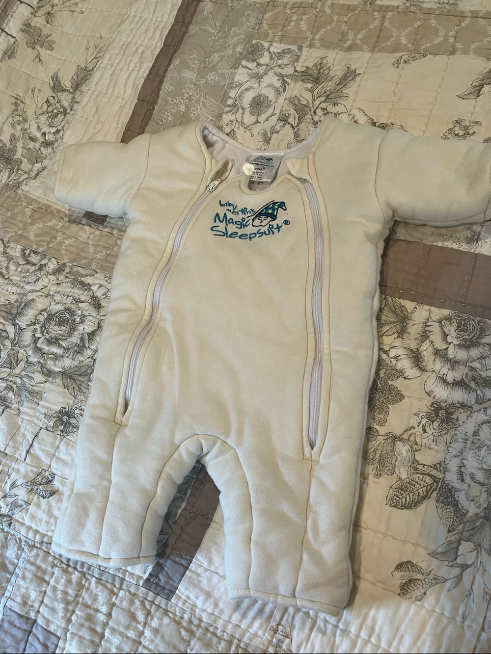 Magic Sleepsuit Cream Baby Sleep Sack with Blue Logo